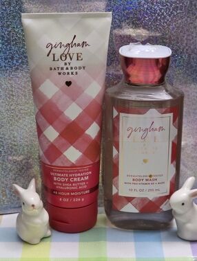 Bath & Body Works Gingham Love Body Cream & Body Wash Set NEW
